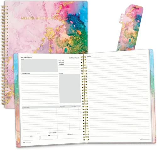 Miniatura 9 de SUNEE Half Meeting Half Note - Cuadernos profesionales de 8.5"x11" para el trabajo - 160 páginas, planificador de proyectos de tamaño A4, agenda