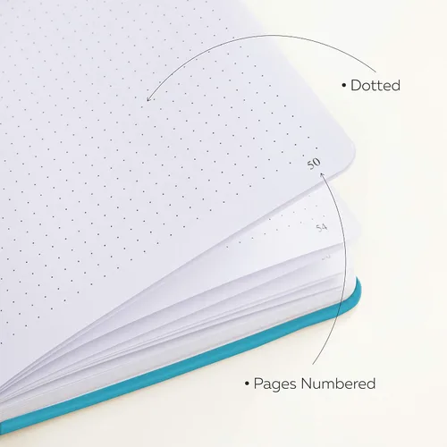 Miniatura 4 de Clever Fox Cuaderno con puntos, diario con páginas numeradas A5 5 x 8.25 pulgadas Azul-cielo