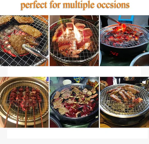 Miniatura 6 de Rejilla de refrigeración redonda de acero inoxidable con alambre cruzado para parrilla con 3 patas para cocinar hornear al vapor (13.7 pulgadas)