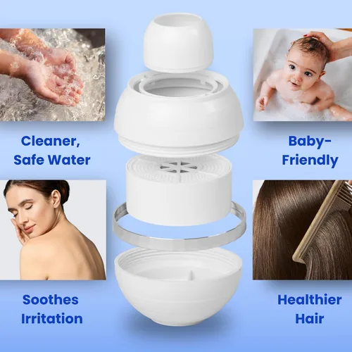 Miniatura 4 de Filtro de baño para grifo de bañera: dura hasta 12 meses, elimina el cloro y el fluoruro, suaviza el agua para una piel, cabello y uñas más