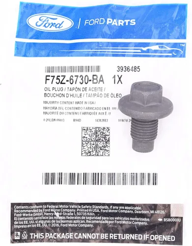 Tapón de drenaje de aceite F75Z-6730-BA - F250 F350 F450 F550 6.7 Diesel Compatible con Mustang y F150 4.6 5.4 6.2 Gas