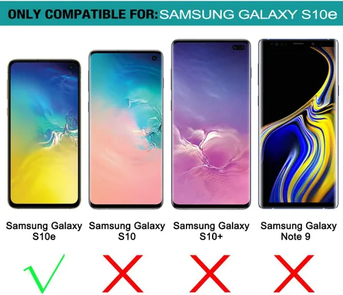 Miniatura 8 de SURITCH Funda para Samsung Galaxy S10e, 【Protector de pantalla integrado】【Compatible con carga inalámbrica】Cubierta trasera resistente híbrida Oro