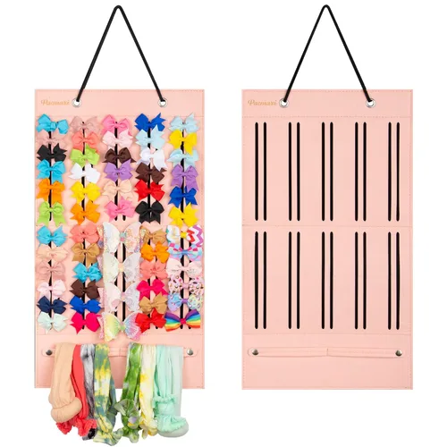Miniatura 14 de PACMAXI Soporte para lazos para el pelo de bebé niña, colgador de almacenamiento de pinzas para el cabello para cintas, organizador de lazos