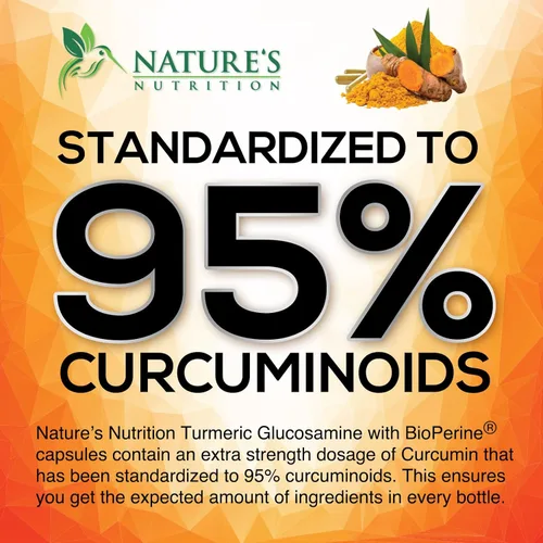 Miniatura 5 de Suplemento de Cúrcuma Curcumina 2000mg - 95% Curcuminoides con Glucosamina, Jengibre y MSM, Pimienta Negra BioPerine para Mejor Absorción, Soporte