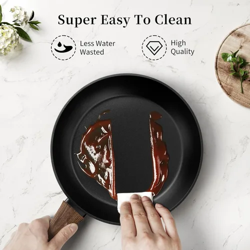 Miniatura 6 de Innerwell Sartén antiadherente, sartén antiadherente para huevos, no tóxica, sartenes pequeñas para tortillas, compatible con inducción, sartenes