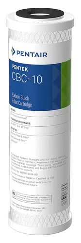 Miniatura 2 de Pentair Pentek CBC-10 Filtro de agua de carbono, 10 pulgadas, cartucho de repuesto de bloque de carbono para debajo del fregadero, 10 x 2.5