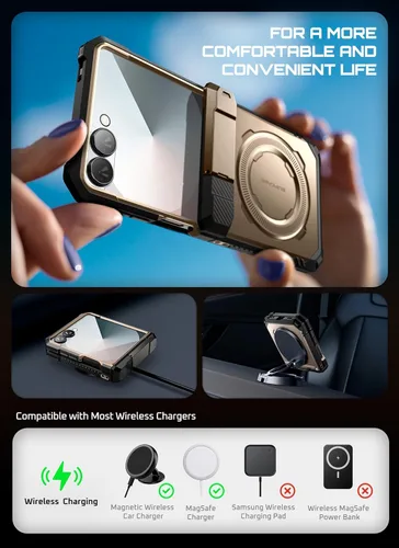 Miniatura 9 de SUPCASE Funda para Samsung Galaxy Z Flip 7 con Soporte y Protector de Pantalla Frontal (Unicorn Beetle Grip), [Compatible con MagSafe]