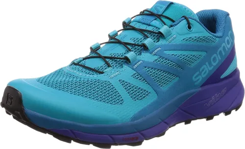 Salomon Sense Ride Trail - Tenis de correr para mujer, color azulazul profundonegro, talla 7, Azul pájaroazul oscuronegro