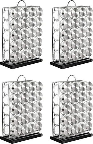 Miniatura 8 de Amazon Basics Estante organizador de especias de 20 frascos, color plateado