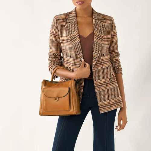 Miniatura 7 de Fossil Parker - Mini mochila de cuero para mujer, Camello