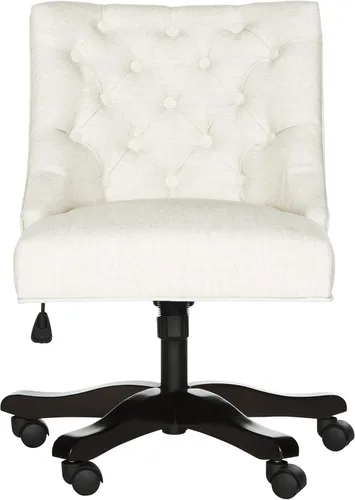 Miniatura 3 de Safavieh Mercer Collection Soho - Silla de escritorio giratoria de lino color crema claro