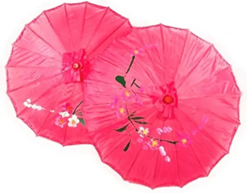 Miniatura 6 de TJ Global Paquete de 2 paraguas chinos japoneses para niños, 22 pulgadas, para bodas, fotografías, disfraces, cosplay, decoración y otros eventos, 2