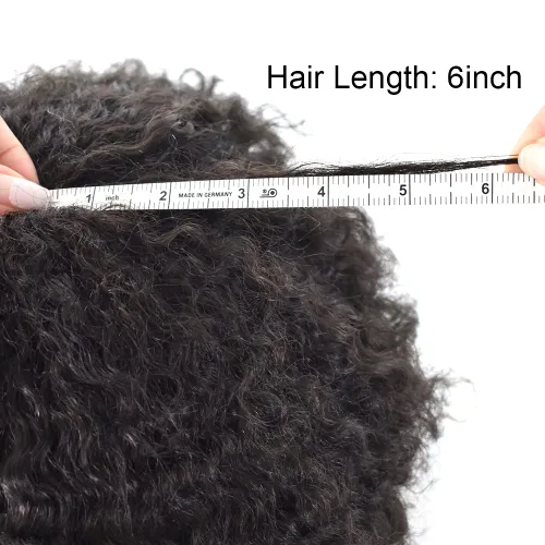 Miniatura 7 de Afro Toupee para hombres negros, encaje frontal brasileño humano brasileño para hombre, sistema de reemplazo de tupé, cabello rizado afro