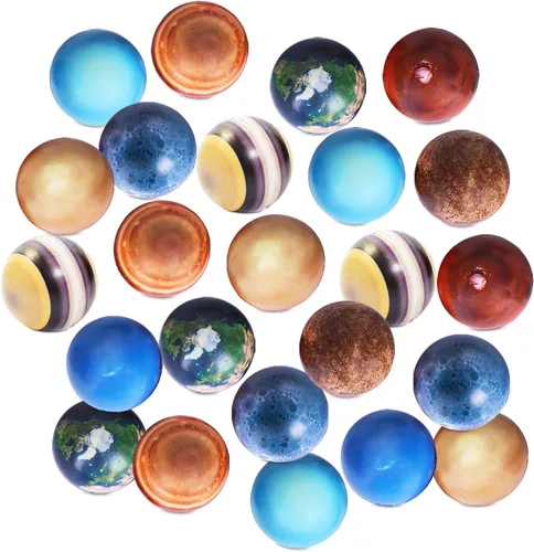 Mydio Juego de 24 bolas para aliviar el estrés, bola de poliuretano suave de varios colores, patrón aleatorio, juguetes de fiesta, juego de pelota