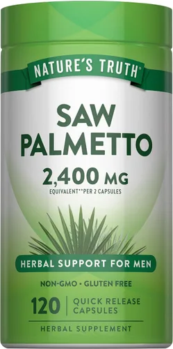 Nature's Truth Extracto de palma enana americana | 120 cápsulas | Suplemento sin OMG y sin gluten