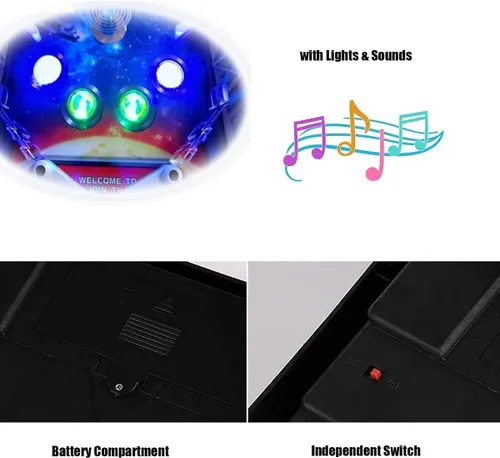 Miniatura 6 de Juego electrónico de pinball de mesa, máquina de arcade retro con luces, sonidos y marcador, juguete de disparo de bola de escritorio, para niños