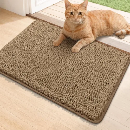 Miniatura 61 de Bcoimo Tapete súper absorbente para puerta de perro, 30 x 20 pulgadas, tapete antideslizante para patas fangosas, alfombras para mascotas para patas
