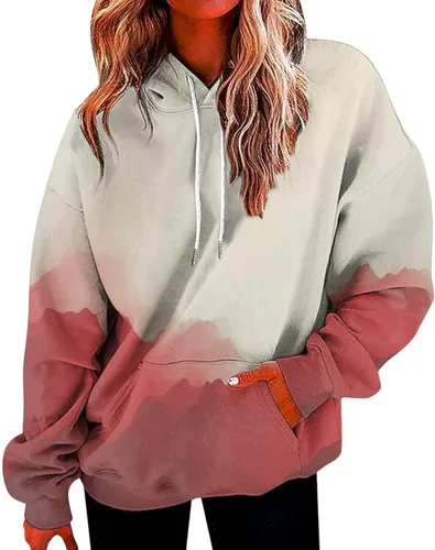 Miniatura 19 de Ceboyel Sudaderas de gran tamaño para mujer, teñido anudado, manga larga, sudaderas con capucha, ajuste holgado, ropa de moda para adolescentes