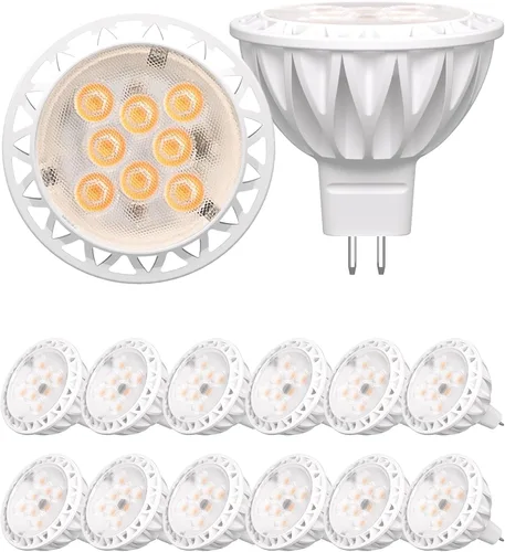 Miniatura 13 de Paquete de 12 bombillas LED MR16, equivalente a 50 W, 5000 K luz blanca diurna 5 W GU5.3 MR16 12 V, ángulo de haz de 38 grados para paisaje, 5000K