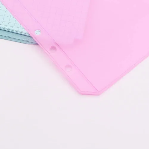Miniatura 4 de Bolsillos para carpeta A5, color rosa, 12 unidades, con cremallera, bolsas de hojas sueltas, 6 agujeros, organizador de cremallera de PVC, carpeta