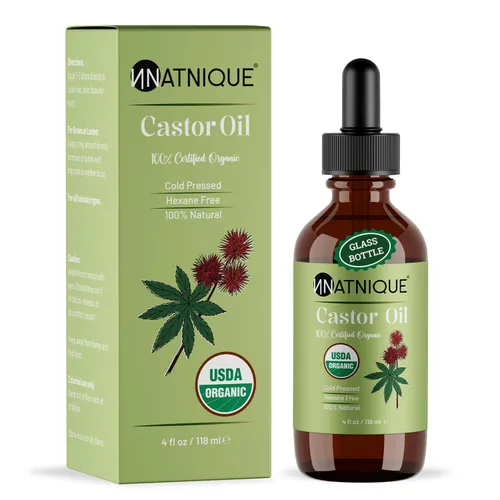 Miniatura 10 de Natnique Aceite de ricino orgánico certificado por USDA, aceite 100% puro prensado en frío sin refinar para el crecimiento del cabello, pestañas