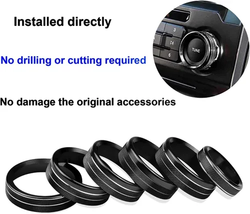 Miniatura 3 de Cubierta de perilla para interruptor de control de clima F150 AC/remolque/4WD/VOL/botón de afinación interior consola central accesorios compatibles