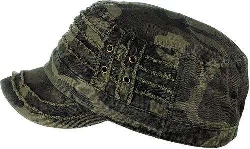 Miniatura 3 de D&Y Gorra militar unisex de algodón desgastado en capas deshilachado cadete