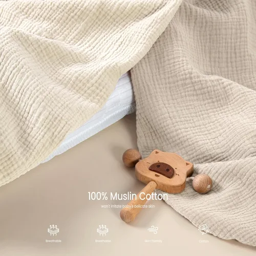 Miniatura 22 de lulumoon Sábanas de muselina para moisés para bebé: sábanas ajustables suaves para moisés de cabecera para niños y niñas Oliva y Crema