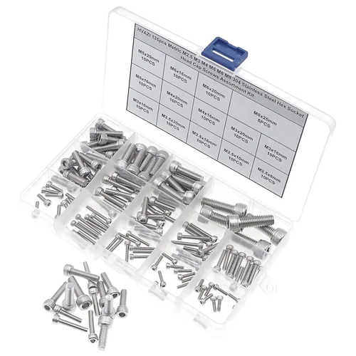 Miniatura 2 de Kit surtido de tornillos de cabeza hexagonal de acero inoxidable M2.5 M3 M4 M5 M6 M8 304 M2.5 M3 M4 M5 M6 M8
