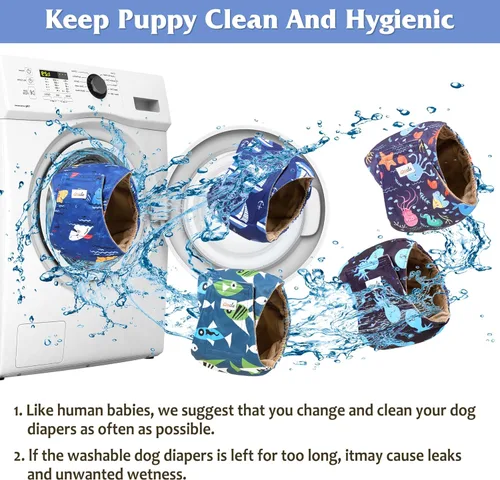 Miniatura 7 de Pañales reutilizables para perros machos, 3 unidades, bandas lavables de alta calidad para el vientre para perros machos, XL, alta absorción