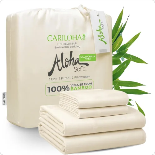 Miniatura 30 de Cariloha Aloha Soft - Juego de sábanas suaves de 4 piezas Gris Sombra King Hecho de 100% viscosa derivada de bambú Línea de sábanas Sombra