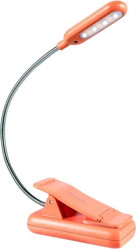 Miniatura 7 de VAVOFO Luz de lectura recargable con clip, 7 LED con 3 temperaturas de color, 9 niveles de brillo, luces de libro para leer en la cama con indicador