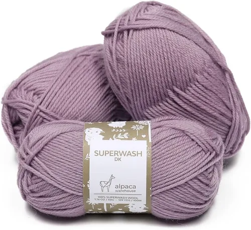 Miniatura 46 de 100% lana pura Superwash de Alpaca Warehouse, juego de 3 madejas (150 gramos) de peso DK - Procedencia directa de Perú - Celestialmente suave