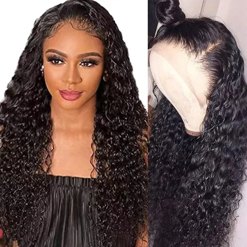Miniatura 33 de Peluca de encaje frontal de 30 pulgadas, cabello humano prearrancado de densidad 180, peluca de encaje frontal brasileña con cabello húmedo y Encaje