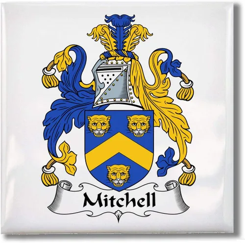 Miniatura 5 de Carpe Diem Designs Mitchell Family Crest/Escudo de Armas de cerámica para posavasos, placa caliente, salvamanteles o acento decorativo