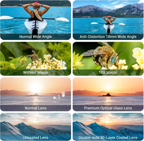 Miniatura 8 de PROfezzion Cámara HD 0.709 in lente gran angular con 10x porción macro para Sony ZV-E10 ZVE10 ZV-1F ZV1F A6400 A6300 A6100 A6000 ZV-1 ZV1 RX100 VII