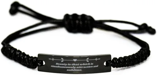 Beauty of Beauty - Rope Bracelet Motivation Quote Bracelet for Women Daughter Friends Mindset of Beauty Beauty Quotes Rise Beauty Self Esteem