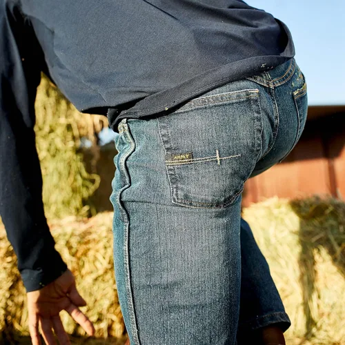 Miniatura 4 de Ariat Rebar M4 Relaxed DuraStretch - Jeans básicos de corte de bota para hombre, Carbine