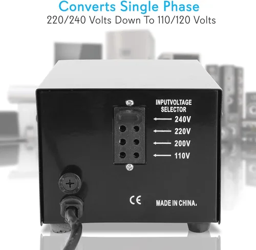 Miniatura 2 de Pyle Convertidor de Voltaje Subida y Bajada - Transformador de Voltaje Convertidor de 500 Vatios con Puerto de Carga USB, Adaptador de Corriente UK