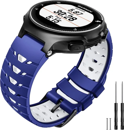 Miniatura 10 de Para Forerunner 630/235/620/735XT/220/230/Approach S20/S6/S5, correa de reloj de silicona suave de dos en uno, rojo-negro