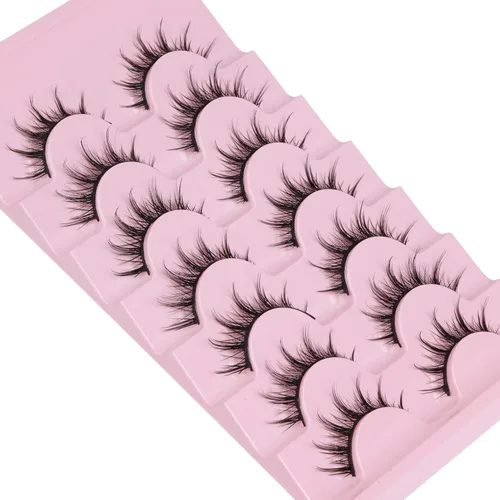 Miniatura 5 de EYDEVRO - Pestañas postizas de manga de aspecto natural, pestañas de anime, de visón, finas, esponjosas, puntiagudas, con volumen 3D, aspecto