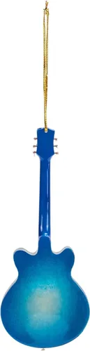 Miniatura 5 de Broadway Gift Co - Guitarra eléctrica azul marino de 5 pulgadas, adorno colgante de madera con caja de regalo roja