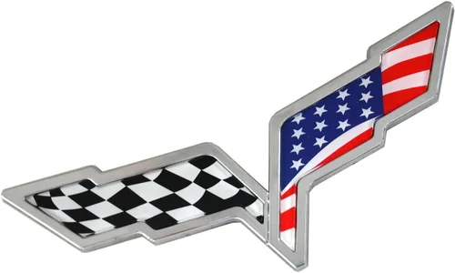 Miniatura 5 de 2 insignias cruzadas para capó delantero y trasero para la fascia trasera, emblemas de repuesto para Corvette C6 2005-2013