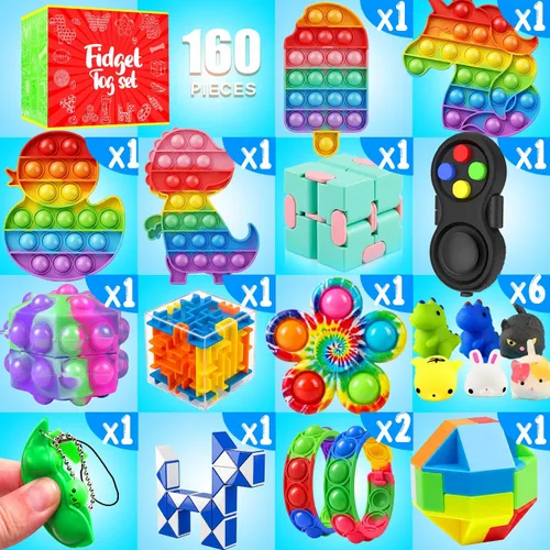 Miniatura 2 de Juguetes para estirar, paquete de 126 recuerdos para niños de 8-12 y 4-8 años, juguetes sensoriales a granel para autismo, juguetes de caja