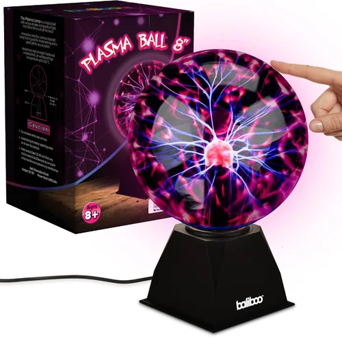 Miniatura 11 de BALIBOO Lámpara de bola de plasma mini de 7,6 cm – Globo de rayos activado por toque – Lámpara de globo de plasma USB y a pilas – Bola