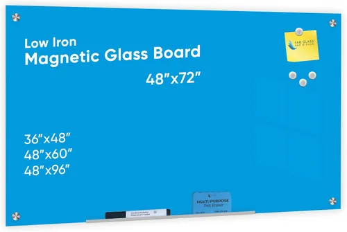 Miniatura 35 de Fab Glass and Mirror - Pizarrón magnético de vidrio con borrador, Negro