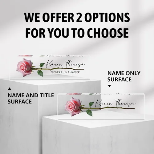 Miniatura 6 de Placa de identificación de oficina personalizada, regalos personalizados para mujeres y empleados, accesorio de escritorio de oficina (rosa A)