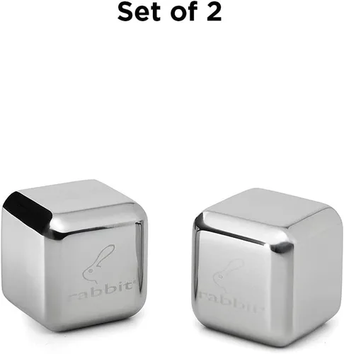 Miniatura 5 de Rabbit Jumbo Chilling Stones - Piedras de Whisky Jumbo de Acero Inoxidable Premium para Enfriar Licores Finos y Bebidas, Piedras Reutilizables