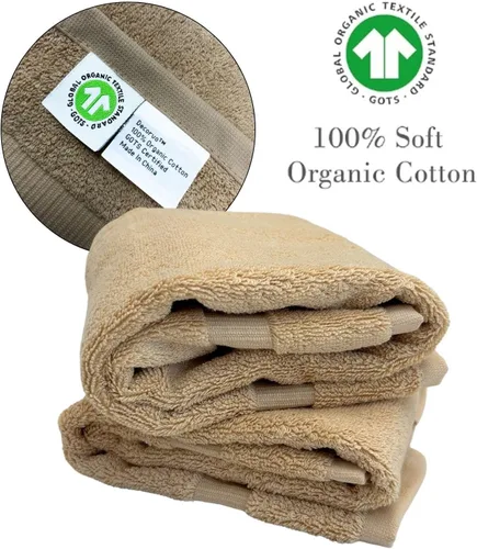 Miniatura 2 de Toalla de mano con inicial beige para baño, toalla bordada decorativa de calidad de hotel de lujo con monograma para tocador, spa, certificado