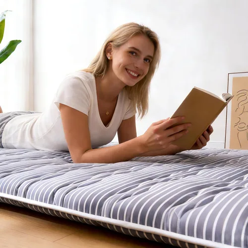 Miniatura 7 de jzbearapt Colchón Japonés de Piso Premium de Espuma Futón, 100% Espuma Cómoda de Alta Densidad, Almohadilla de Dormir de Tatami Grueso, Colchonetas